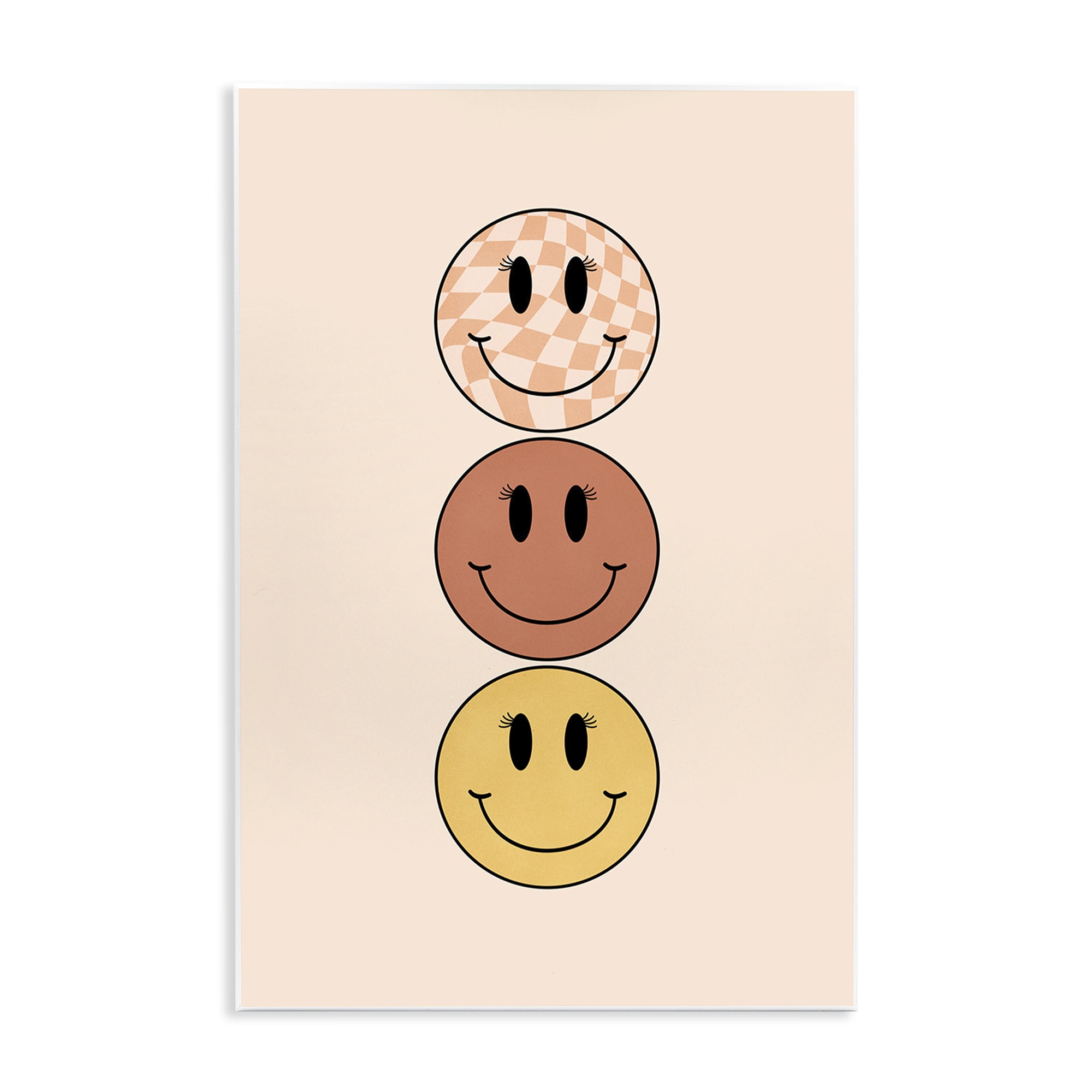 Stupell Industries Retro Smileys Trio Novelty Painting Unframed Art Print Wall Art, 10 x 15