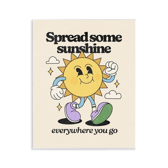 Stupell Industries Retro Spread Some Sunshine Quotes and Sayings Painting Unframed Art Print Wall Art, 11 x 14