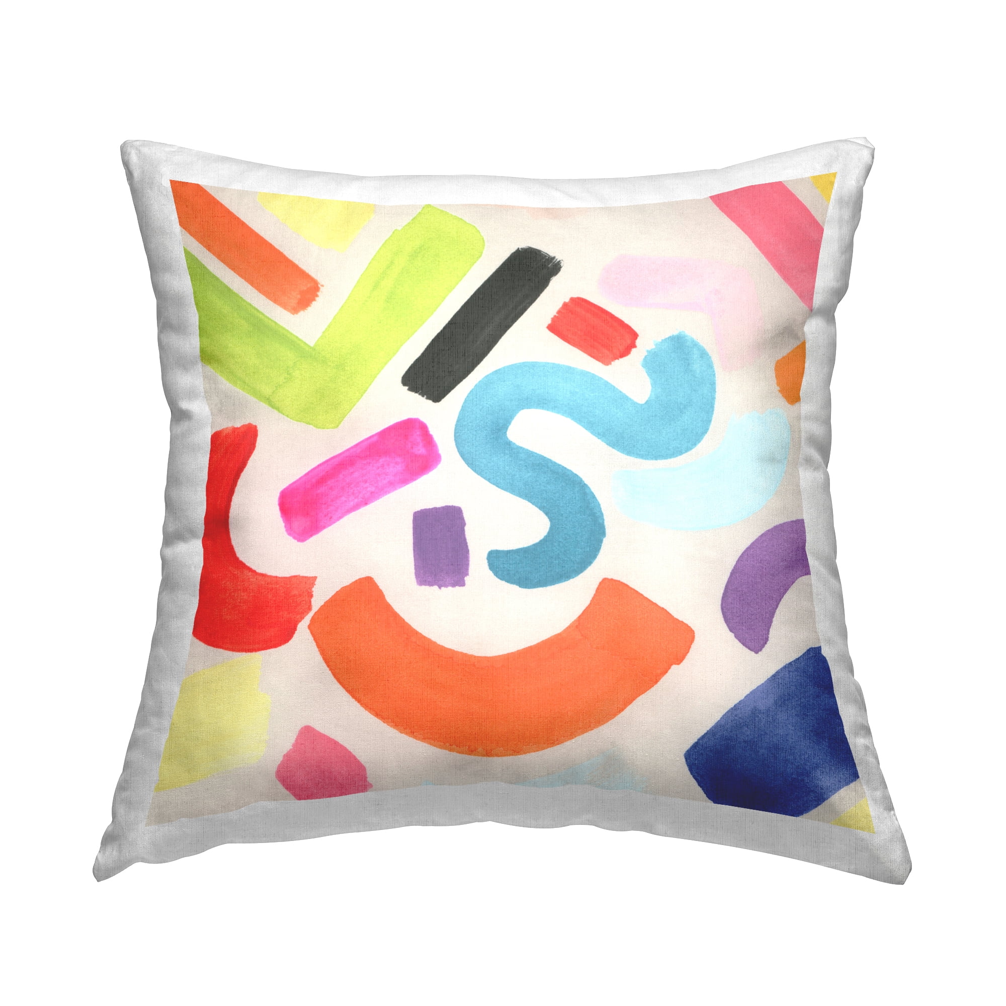 Stupell Industries Retro Squiggle Shapes Decorative Printed Throw Pillow Design by June Erica Vess .