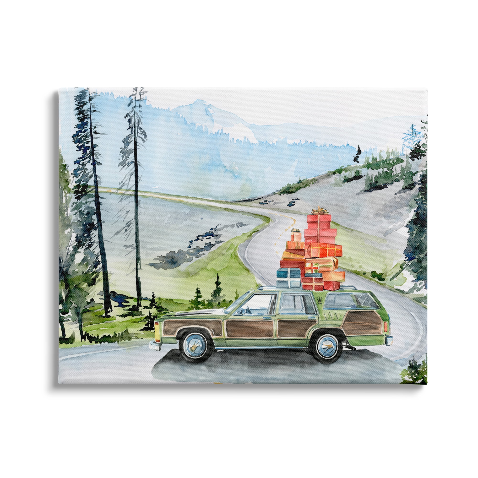 Stupell Industries Retro Station Wagon Rustic Christmas Travel Wrapped Presents, 48 x 36, Design by Jennifer Paxton Parker&nbsp;