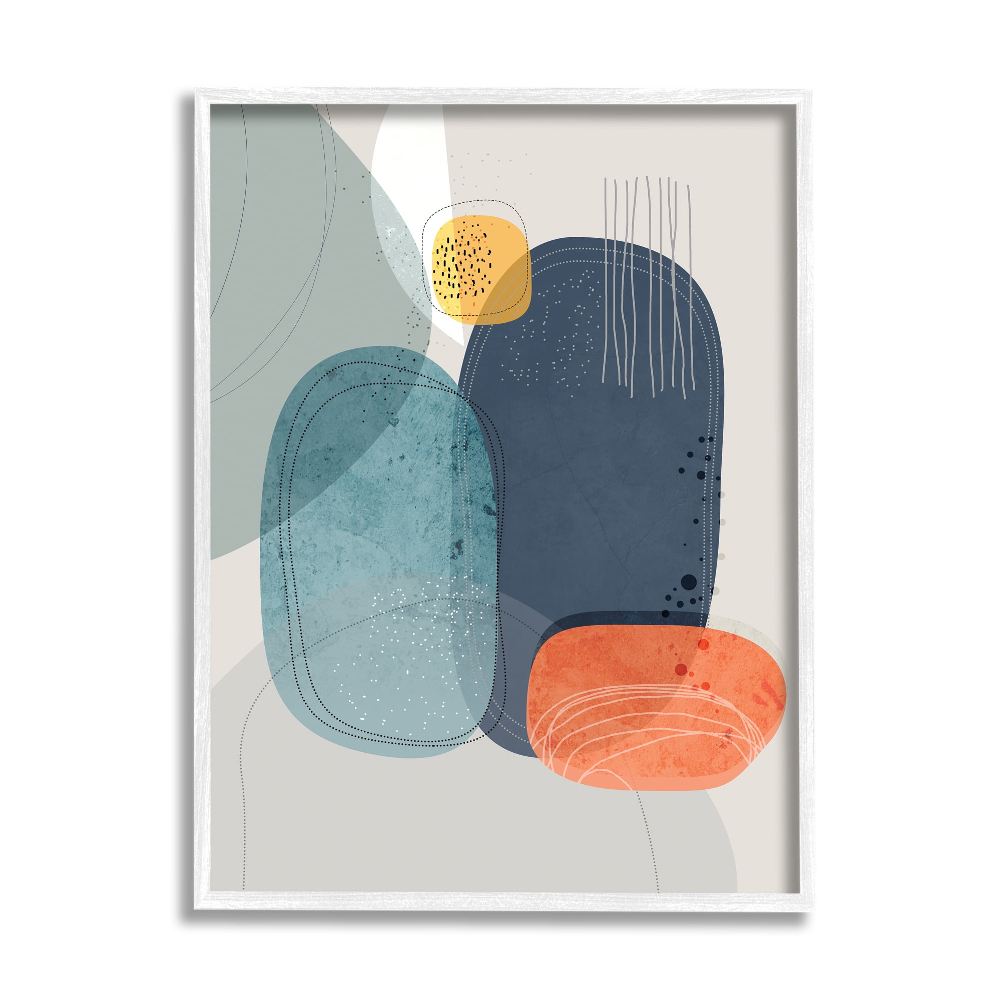 Stupell Industries Retro Stone Abstraction Deco Inspired Dotted Linework, 11 x 14, Designed by Ishita Banerjee