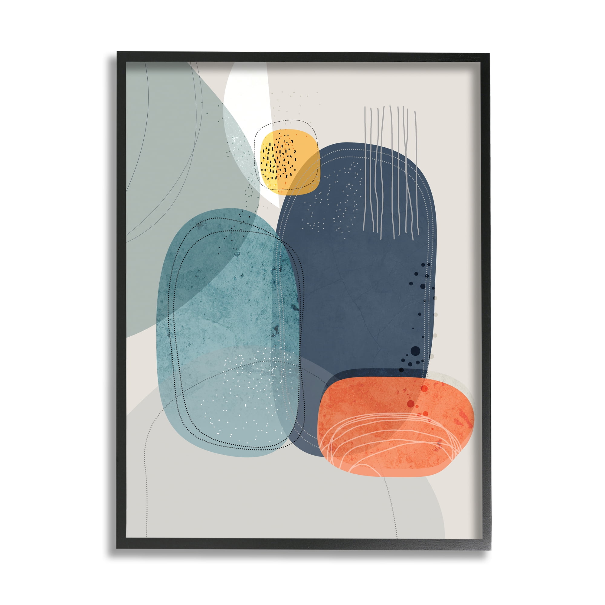 Stupell Industries Retro Stone Abstraction Deco Inspired Dotted Linework, 16 x 20, Designed by Ishita Banerjee