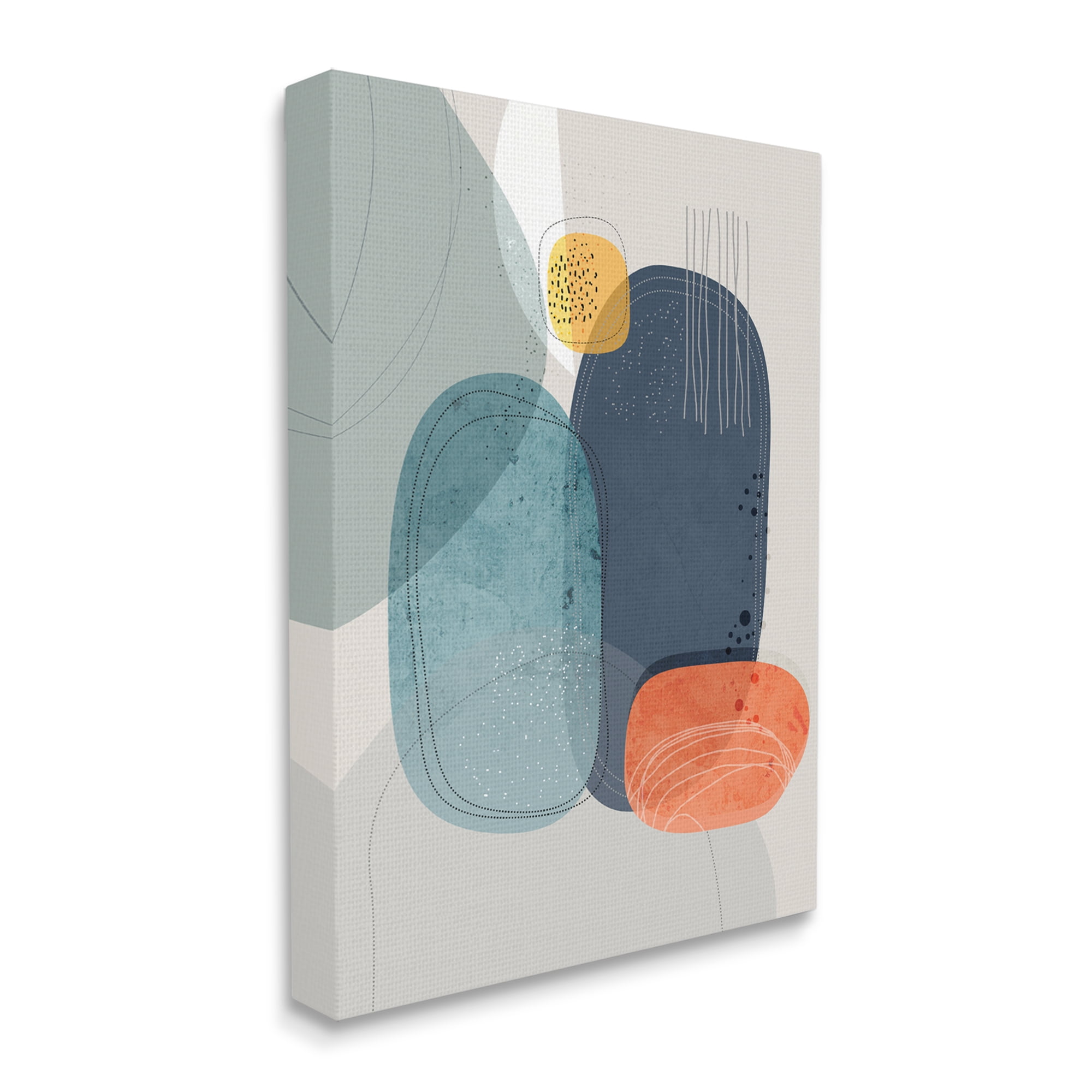 Stupell Industries Retro Stone Abstraction Deco Inspired Dotted Linework, 16 x 20, Designed by Ishita Banerjee