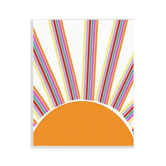 Stupell Industries Retro Striped Sun Rays Landscape & Nature Painting Unframed Art Print Wall Art, 11 x 14