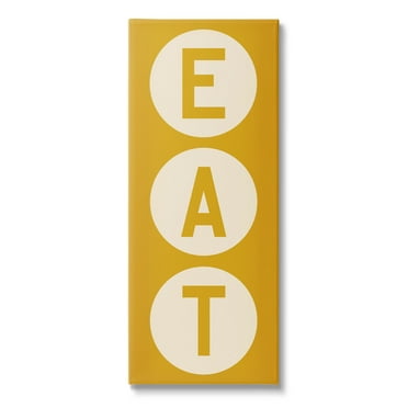 Stupell Industries Retro Style Eat Circle Letters Sign Graphic Art Gallery Wrapped Canvas Print Wall Art, Design by Ryan Fowler
