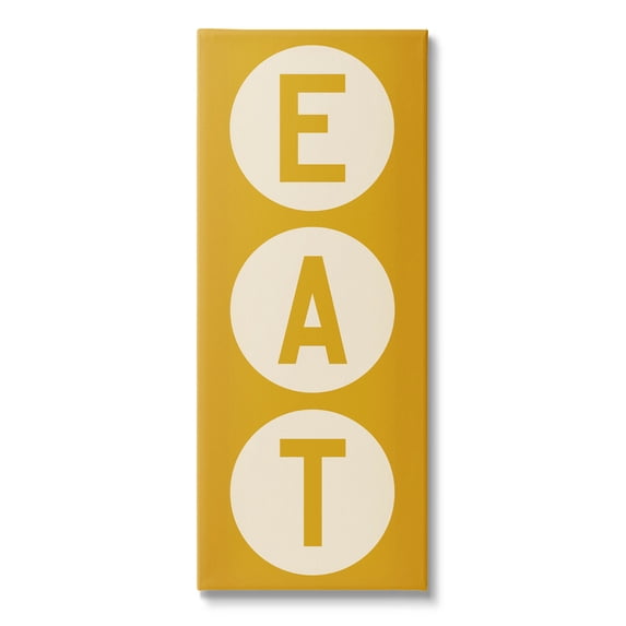 Stupell Industries Retro Style Eat Circle Letters Sign Graphic Art Gallery Wrapped Canvas Print Wall Art, Design by Ryan Fowler
