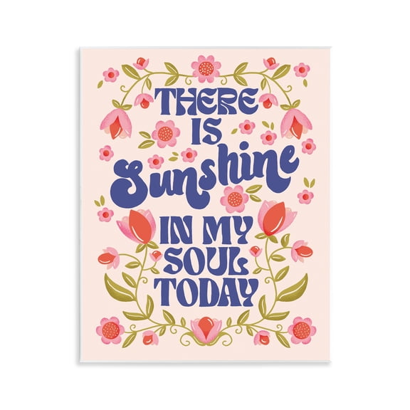 Stupell Industries Retro Sunshine In My Soul Quotes and Sayings Painting Unframed Art Print Wall Art, 11 x 14