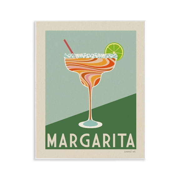 Stupell Industries Retro Swirled Margarita Food & Beverage Painting Unframed Art Print Wall Art, 11 x 14