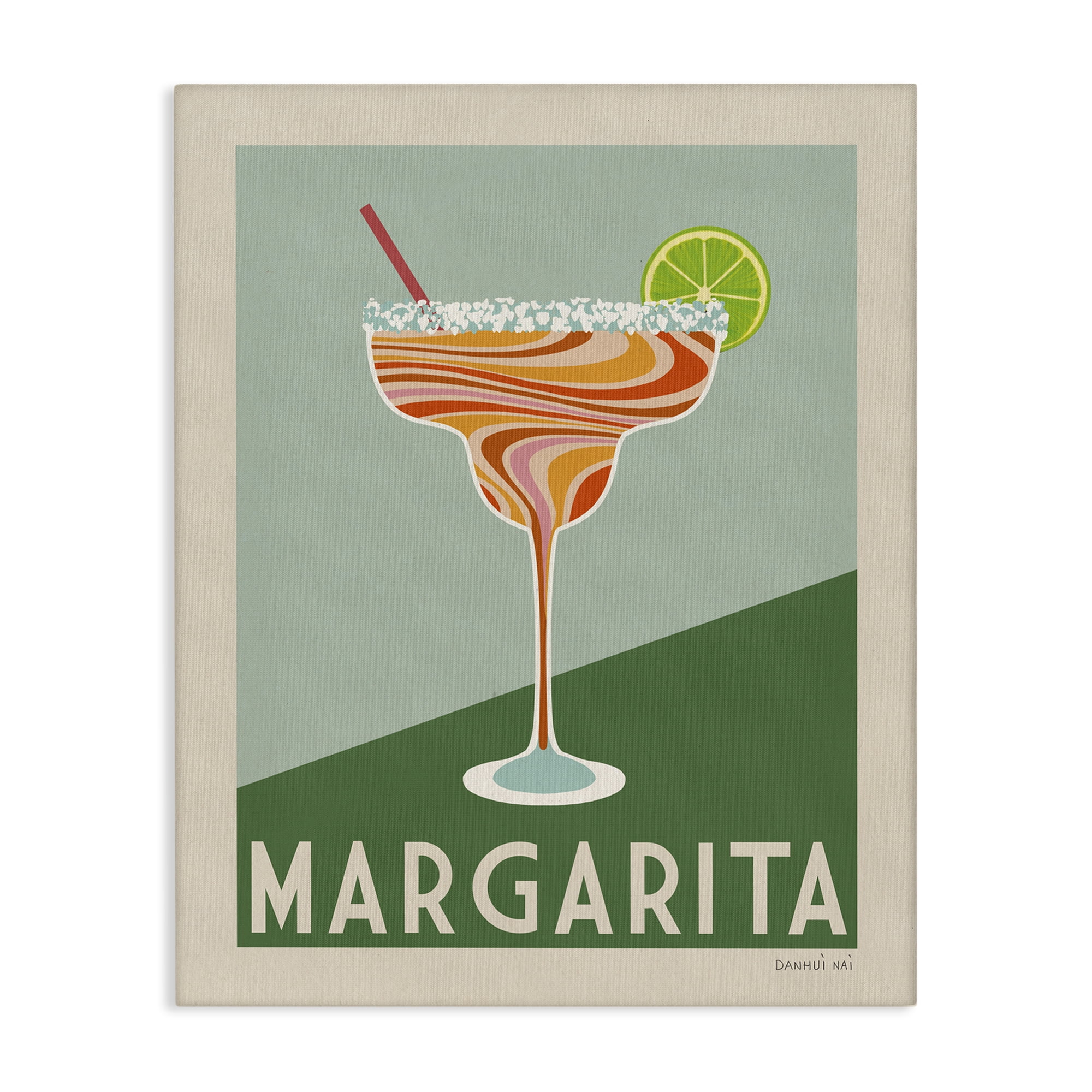 Stupell Industries Retro Swirled Margarita Food & Beverage Painting Wrapped Canvas Art Print Wall Art, 24 x 30