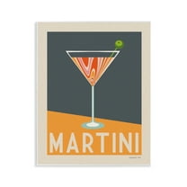 Stupell Industries Retro Swirled Martini Food & Beverage Painting Unframed Art Print Wall Art, 11 x 14