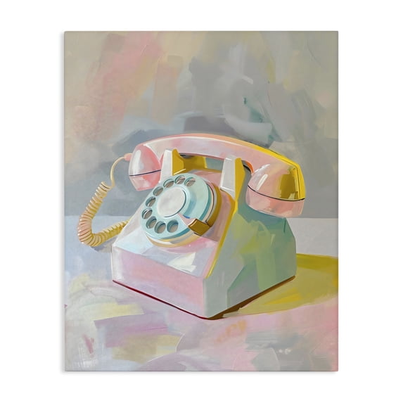 Stupell Industries Eclectic Retro Telephone in Pastels Canvas Art, 36 x 48, by The Prints Vibe