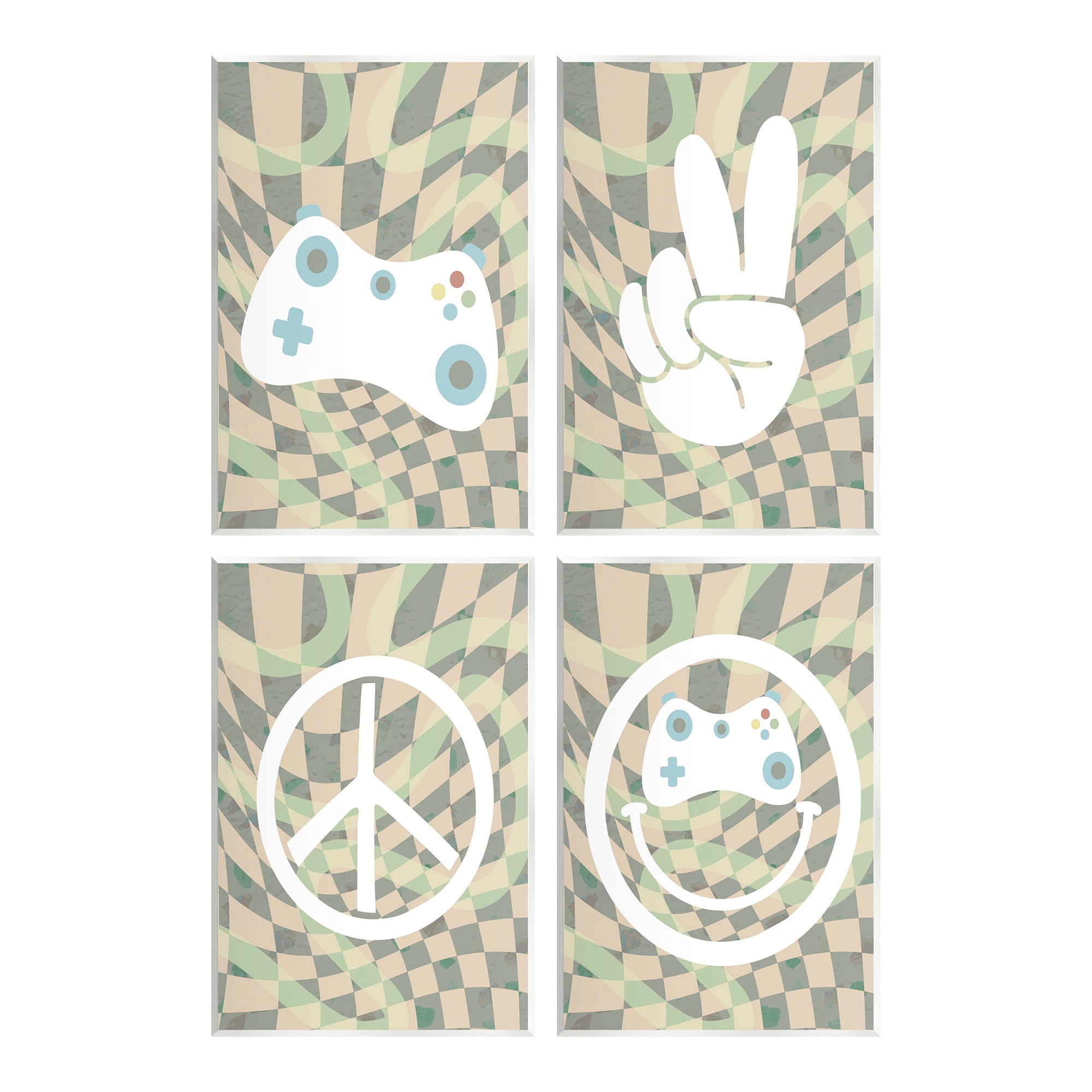 Stupell Industries Retro Video Gaming Symbols Beauty & Fashion Painting Unframed Art Print Wall Art, 13 x 19, Set of 4