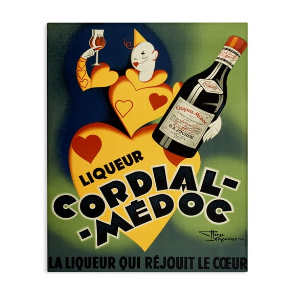 Stupell Industries Retro Vintage Wine Advertisement Food & Beverage Painting Wrapped Canvas Canvas Art Print Wall Art, 30 x 40