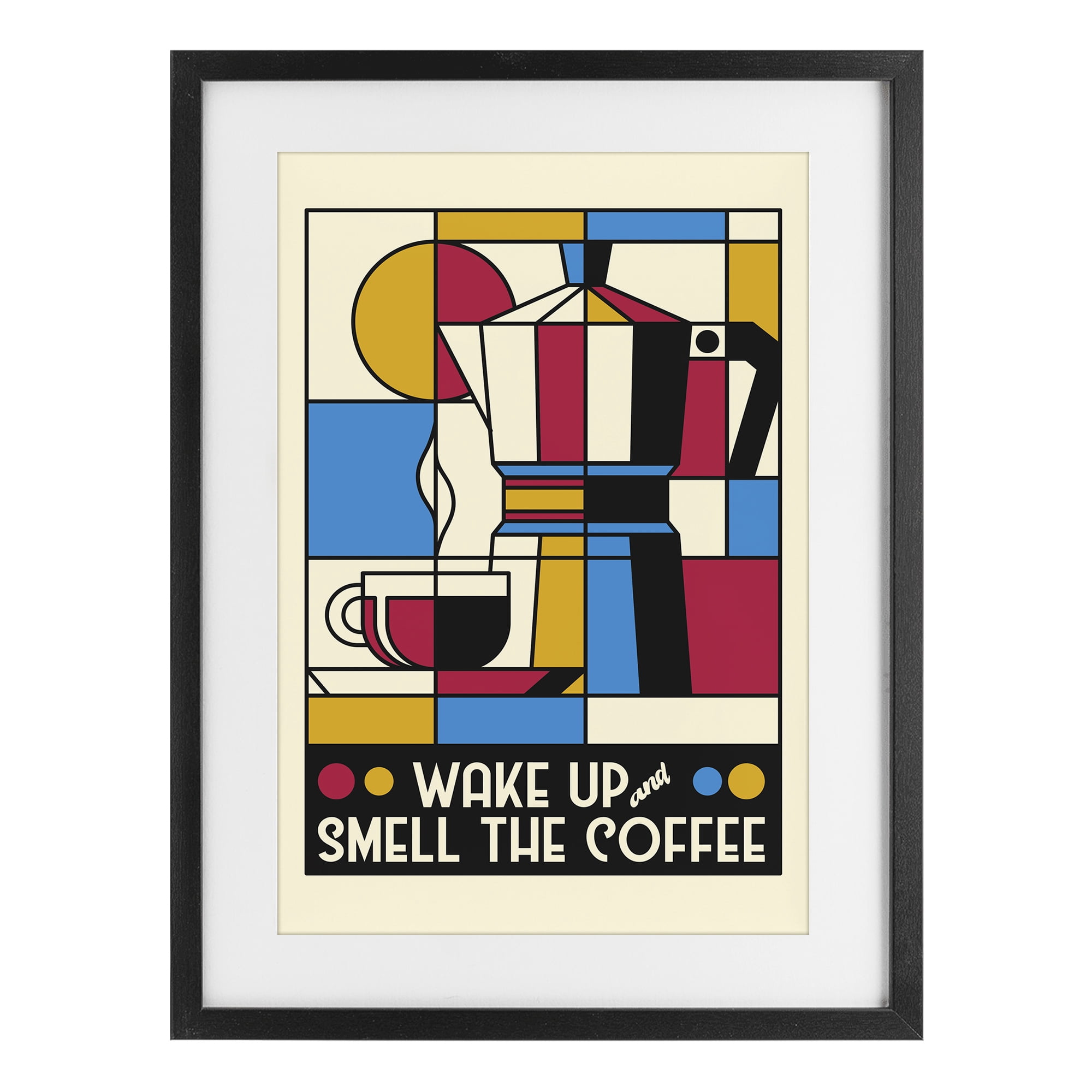 Stupell Industries Retro Wake Up & Smell Coffee Black Framed Print Under Glass, design by Tobe Fonseca