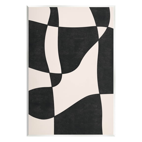 Stupell Industries Retro Wavy Checkered Pattern Shapes Graphic Art Unframed Art Print Wall Art, Design by JJ Design House LLC