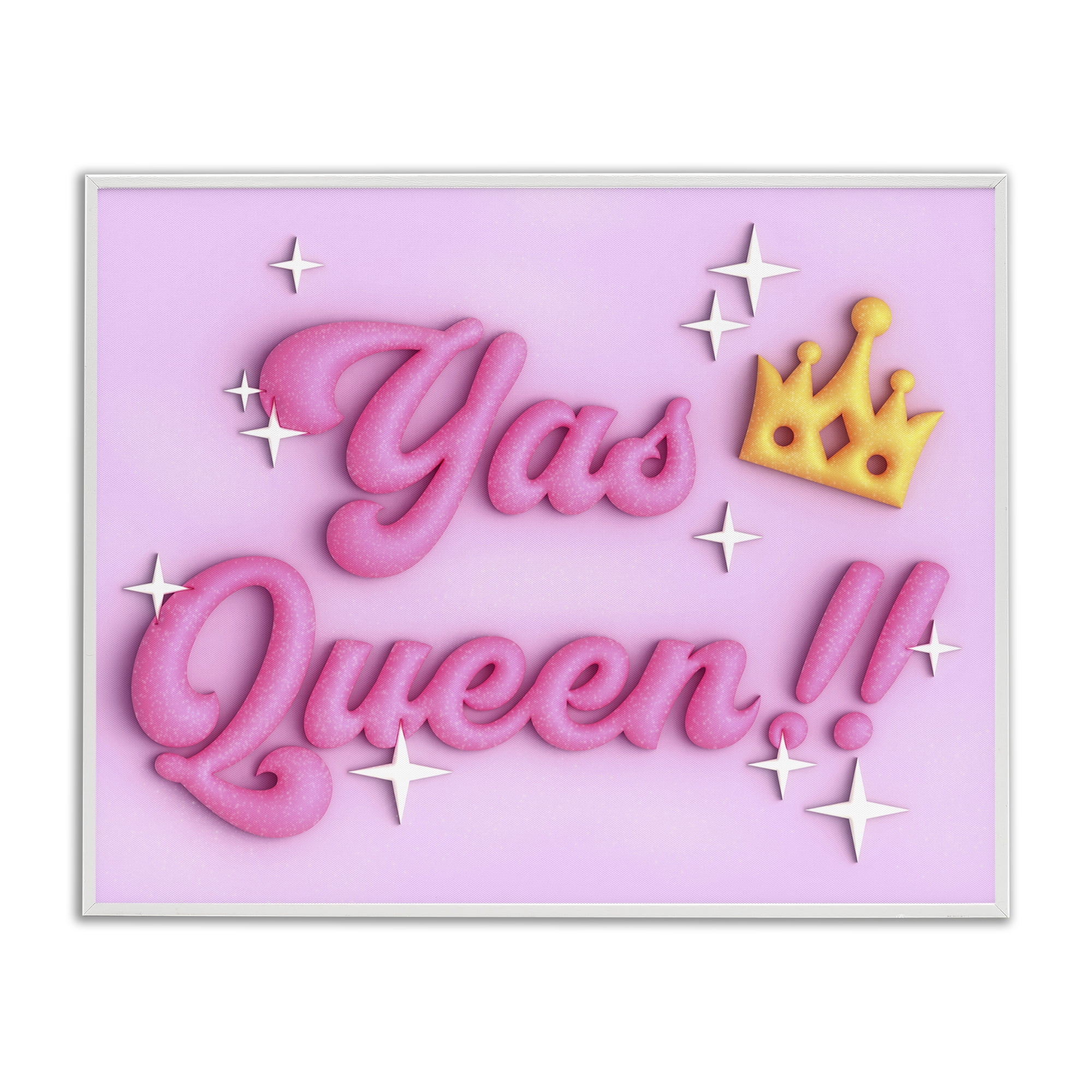 Stupell Industries Retro Yas Queen Entertainment Painting White Framed Art Print Wall Art, 30 x 24