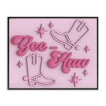 Stupell Industries Retro Yee Haw Entertainment Painting Black Framed Art Print Wall Art, 14 x 11