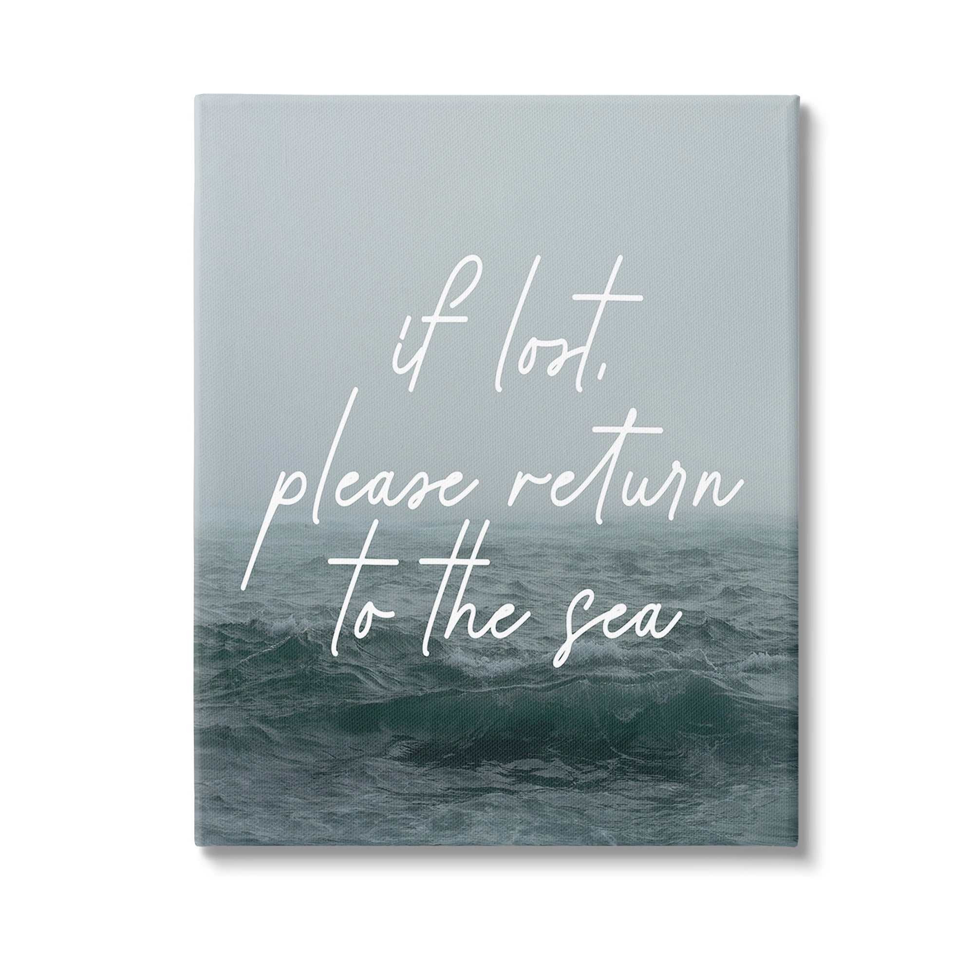 Stupell Industries Return To Sea Phrase Landscape Painting Gallery Wrapped Canvas Art Print Wall Art, 30 x 40