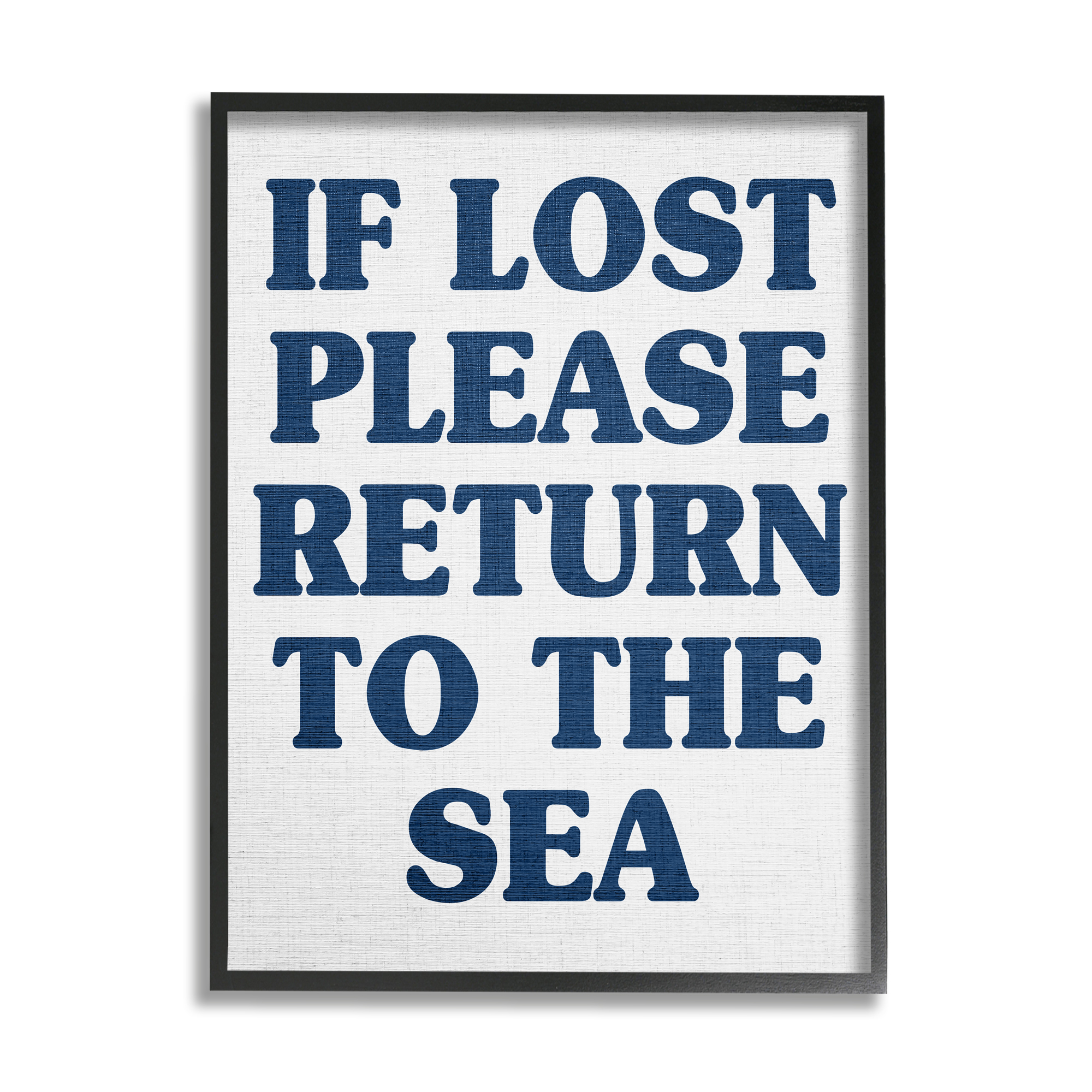 Stupell Industries Return to Sea Phrase Nature Painting Black Framed Art Print Wall Art, 16 x 20