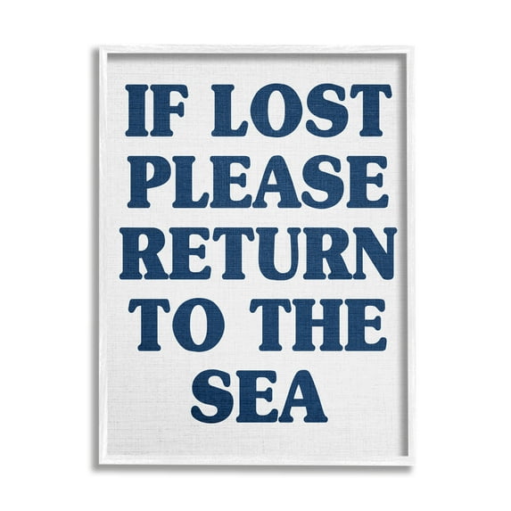 Stupell Industries Return to Sea Phrase Nature Painting White Framed Art Print Wall Art, 24 x 30