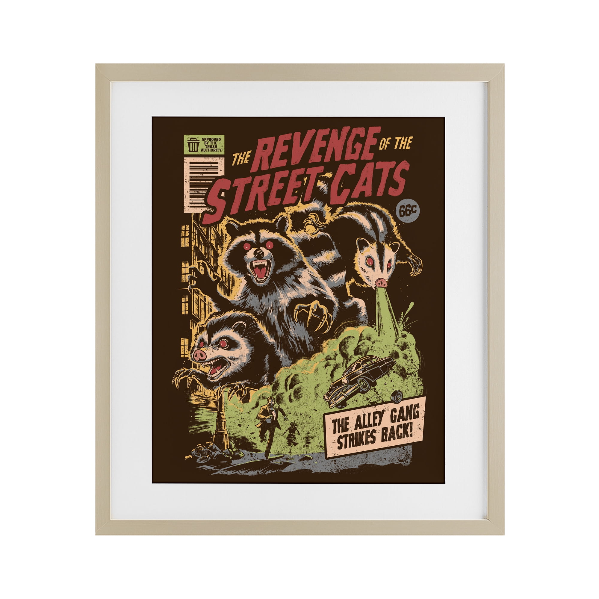 Stupell Industries Revenge Of Street Cats Birch Framed Print Under Glass, design by EduEly Designs