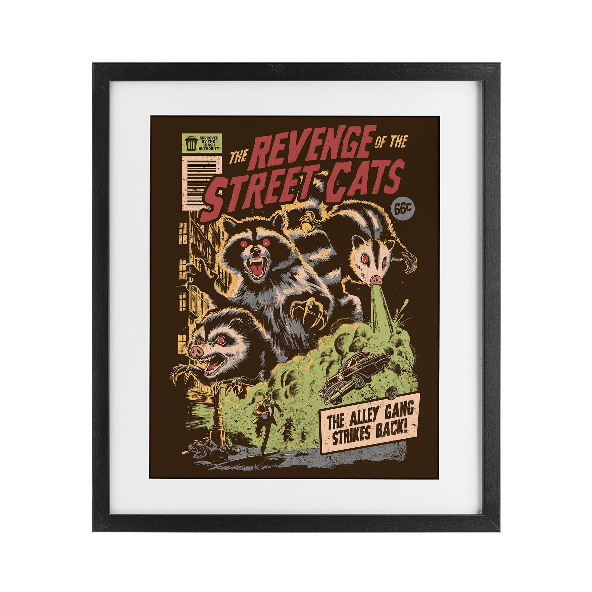 Stupell Industries Revenge Of Street Cats Black Framed Print Under Glass, design by EduEly Designs