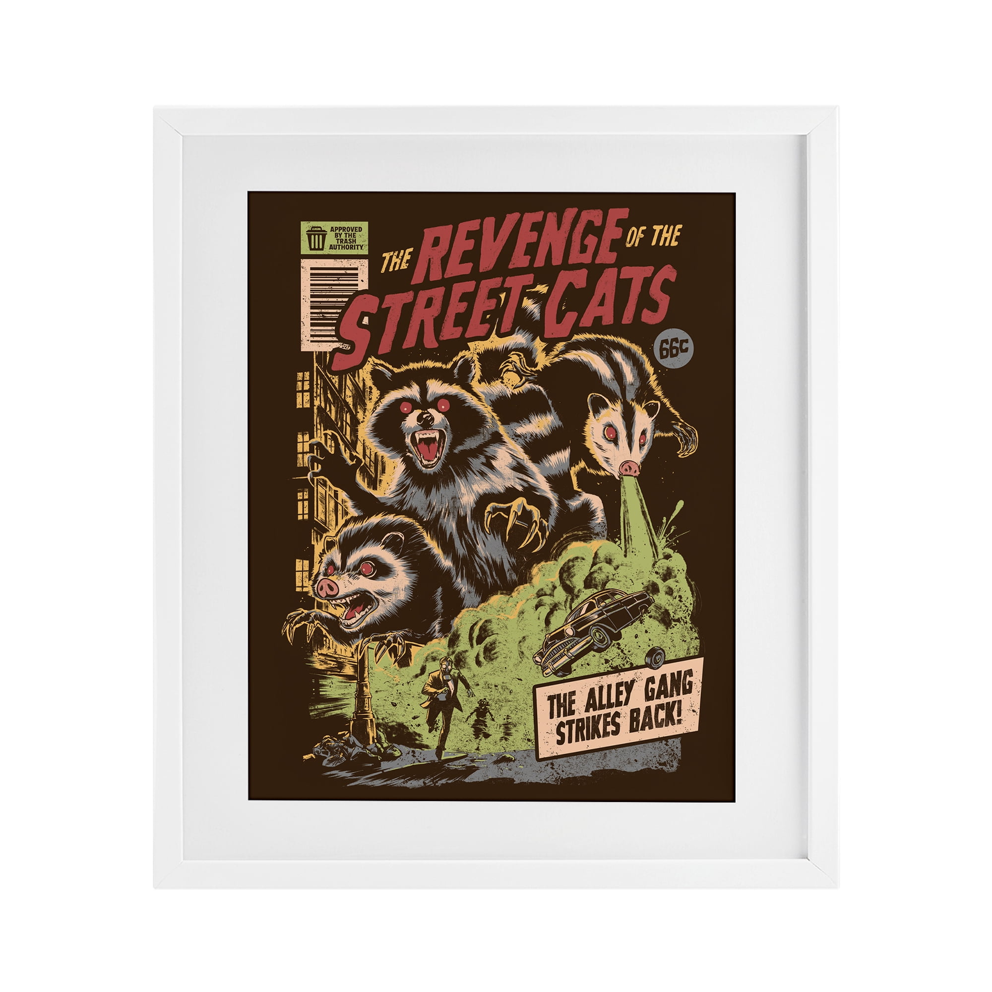 Stupell Industries Revenge Of Street Cats White Framed Print Under Glass, design by EduEly Designs