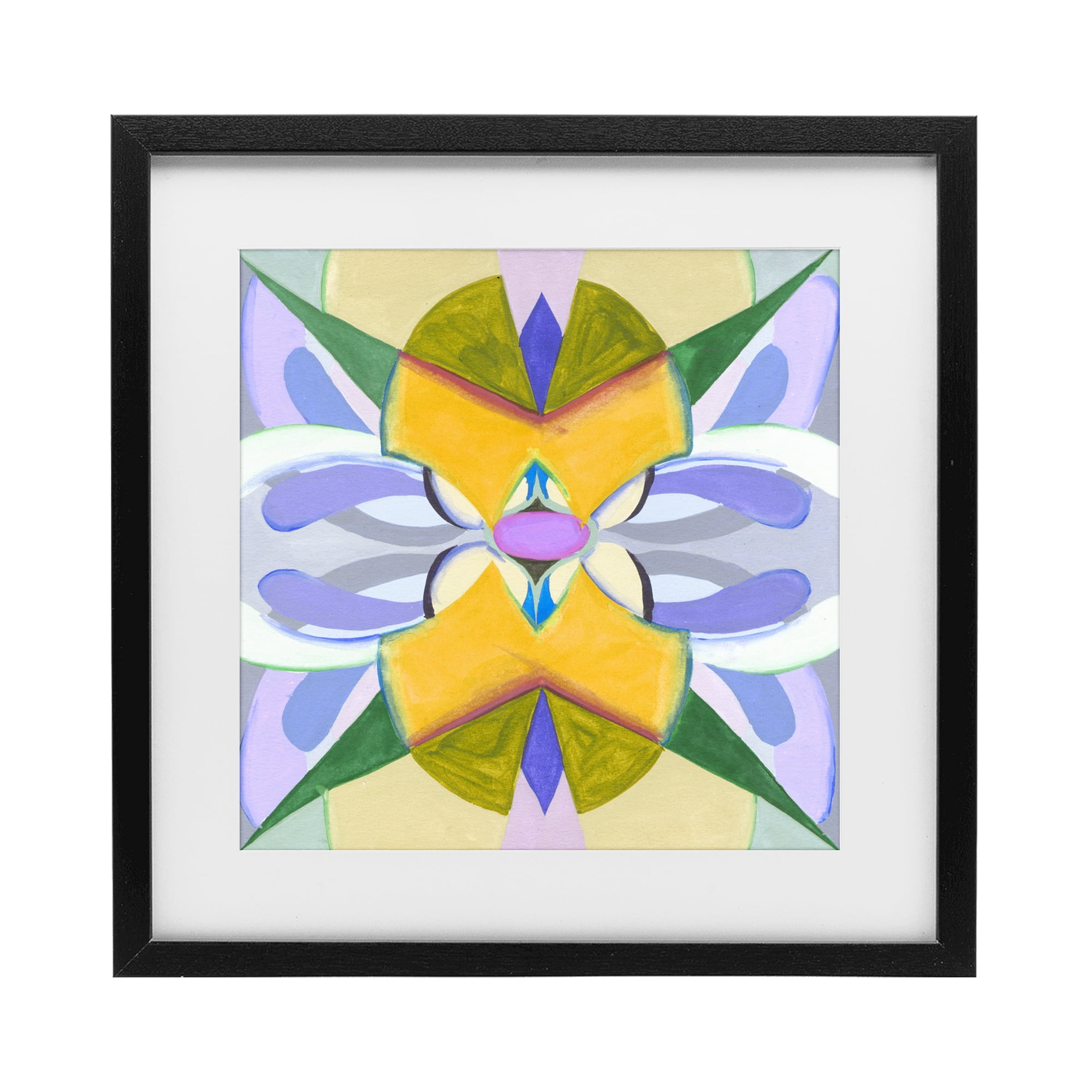Stupell Industries Revival Kaleidoscope Symmetry Black Framed Print Under Glass, design by Melissa Wang
