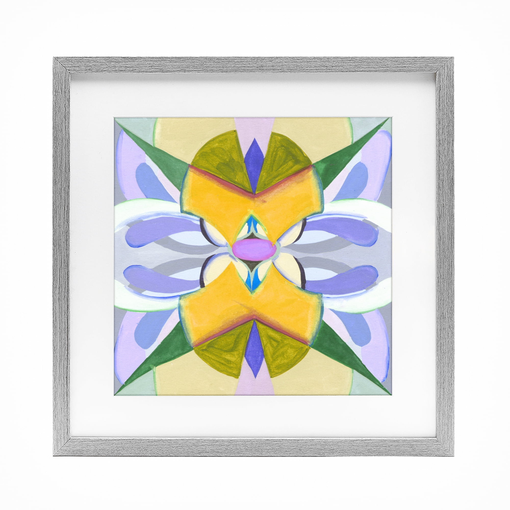 Stupell Industries Revival Kaleidoscope Symmetry Gray Framed Print Under Glass, design by Melissa Wang