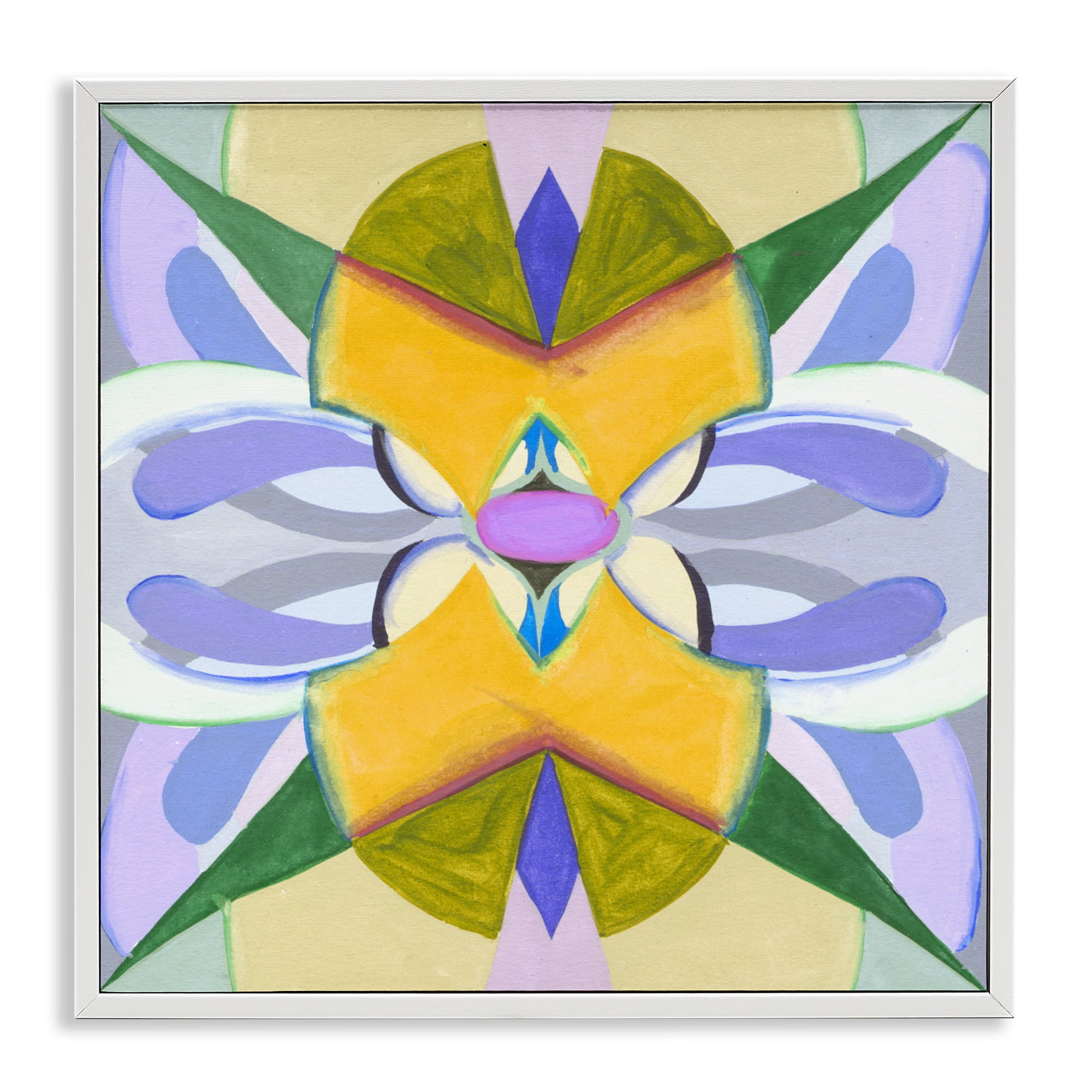 Stupell Industries Revival Kaleidoscope Symmetry White Framed Giclee Art, design by Melissa Wang