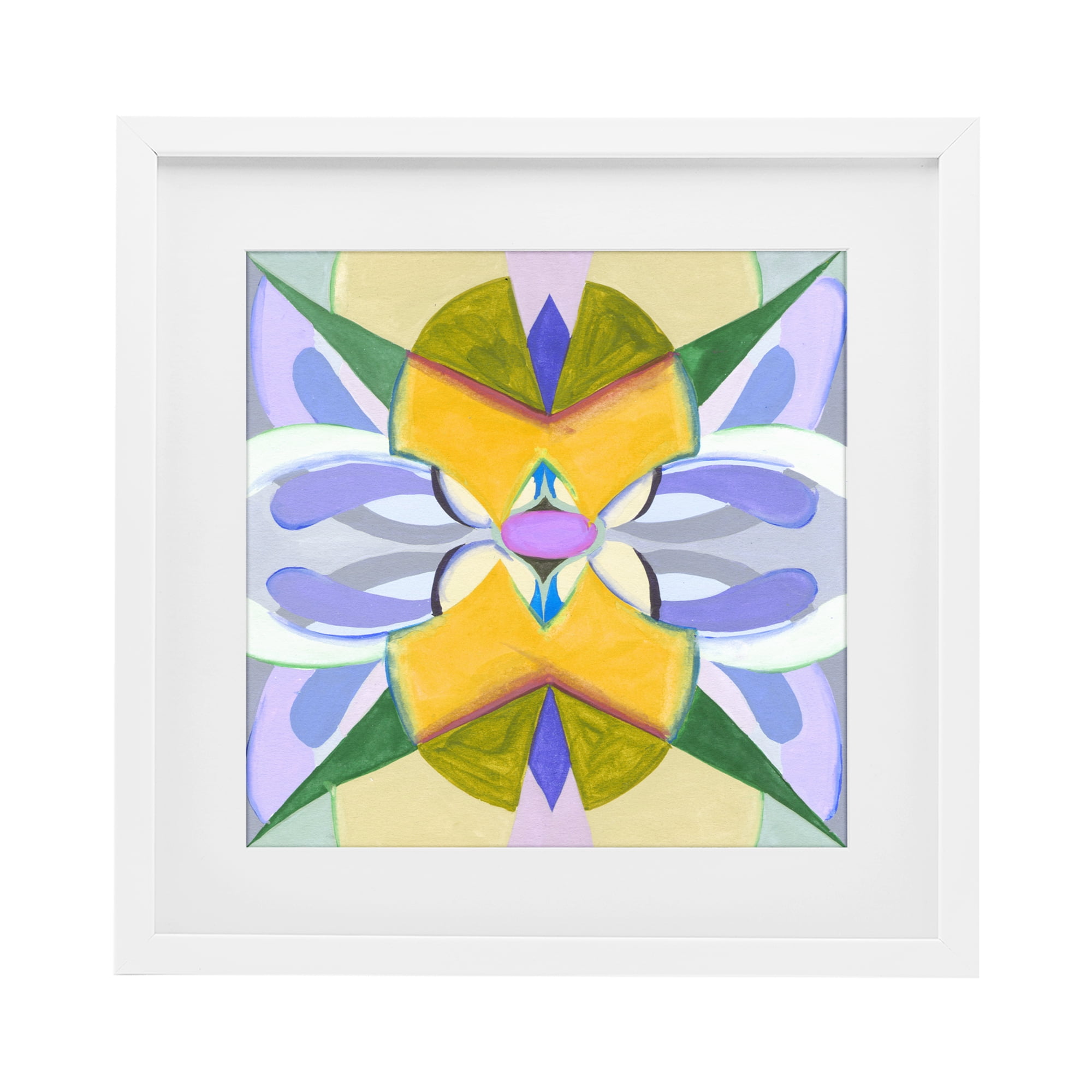 Stupell Industries Revival Kaleidoscope Symmetry White Framed Print Under Glass, design by Melissa Wang
