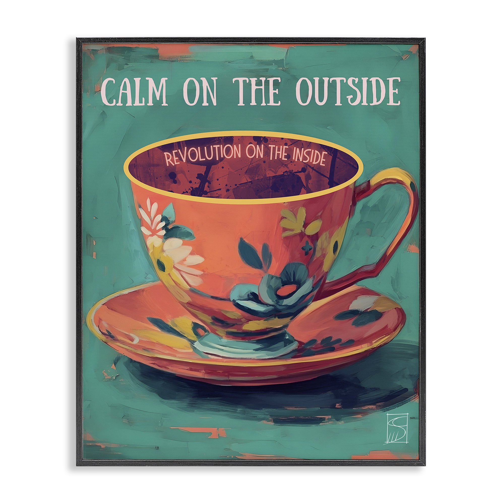 Stupell Industries Revolution On The Inside Black Framed Giclee Art, design by Sara Culpepper