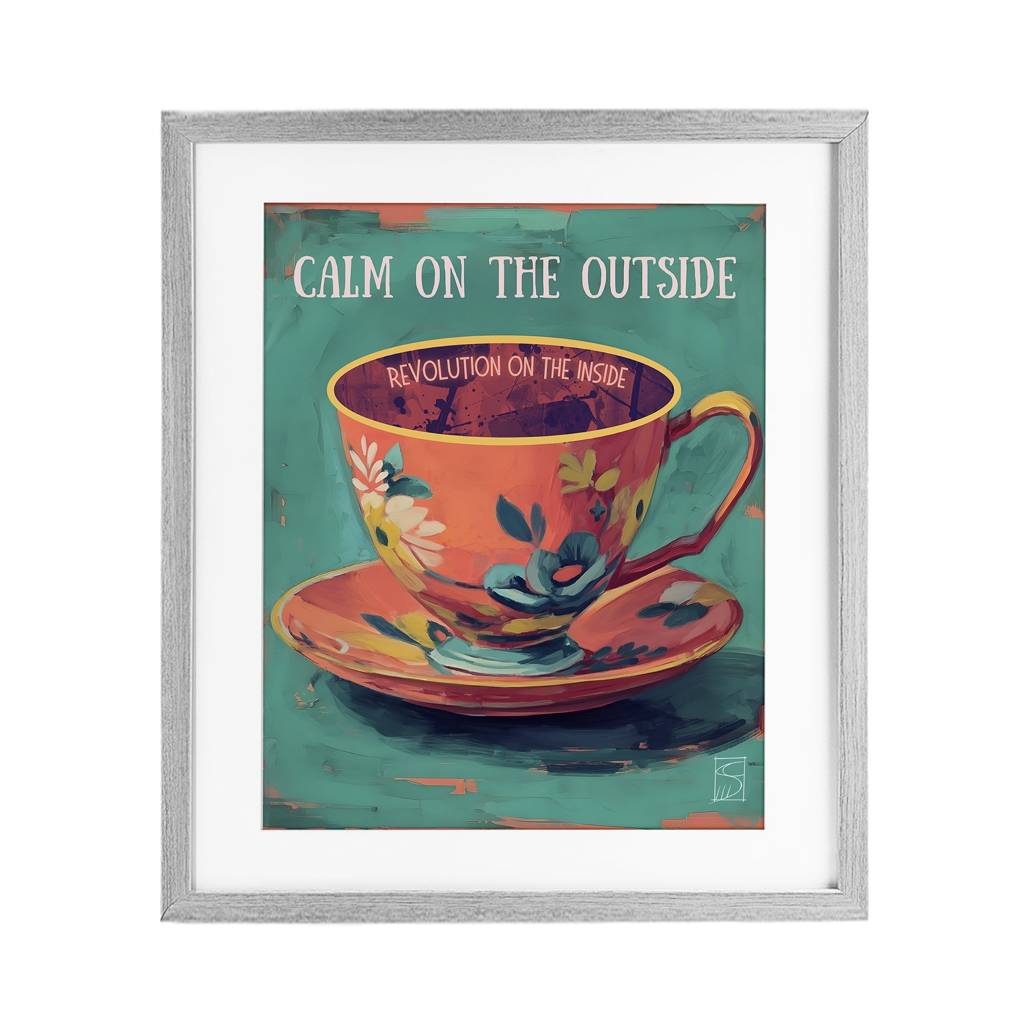 Stupell Industries Revolution On The Inside Gray Framed Print Under Glass, design by Sara Culpepper