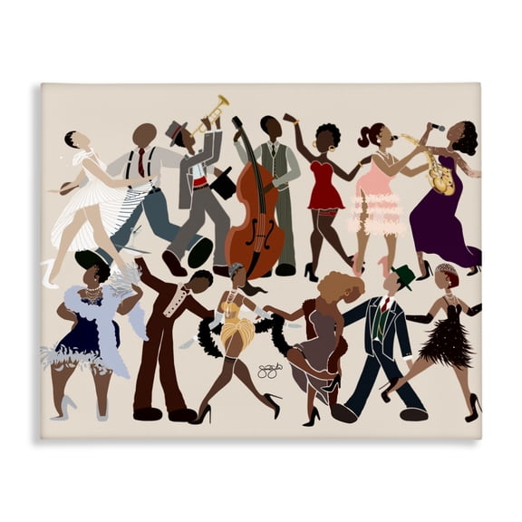 Stupell Industries Rhythm Jazz Dancers Canvas Wall Art design by Sierra Siler, 24 x 30