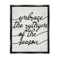 Stupell Industries Rhythm of the Season Phrase Inspirational Painting Black Floater Framed Art Print Wall Art, 17 x 21