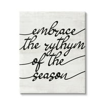 Stupell Industries Rhythm of the Season Phrase Inspirational Painting Gallery Wrapped Canvas Print Wall Art, 16 x 20