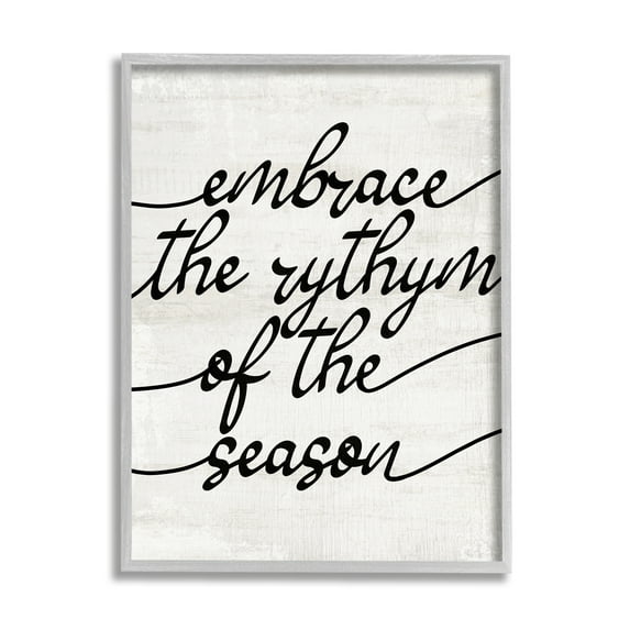 Stupell Industries Rhythm of the Season Phrase Inspirational Painting Gray Framed Art Print Wall Art, 24 x 30