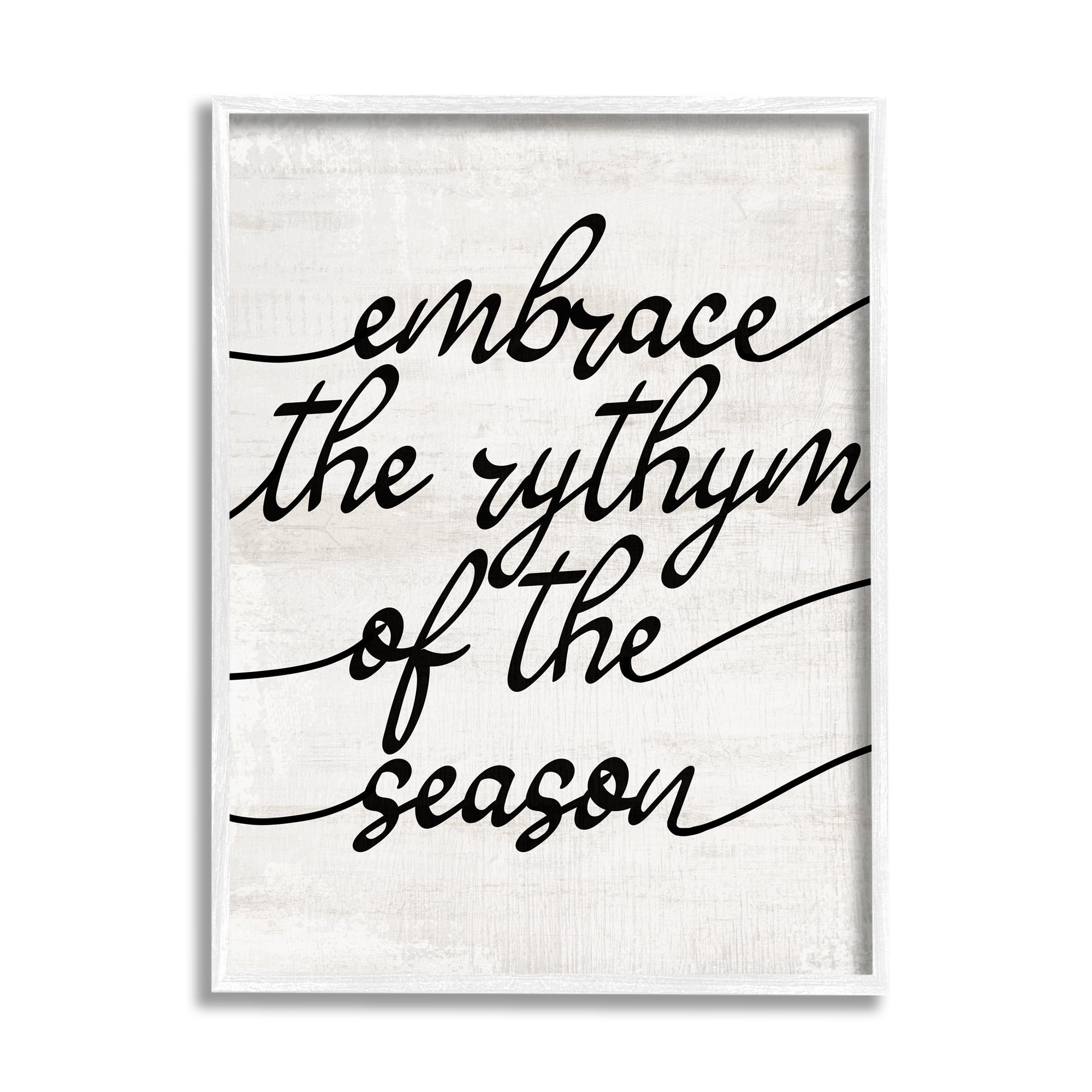Stupell Industries Rhythm of the Season Phrase Inspirational Painting White Framed Art Print Wall Art, 11 x 14