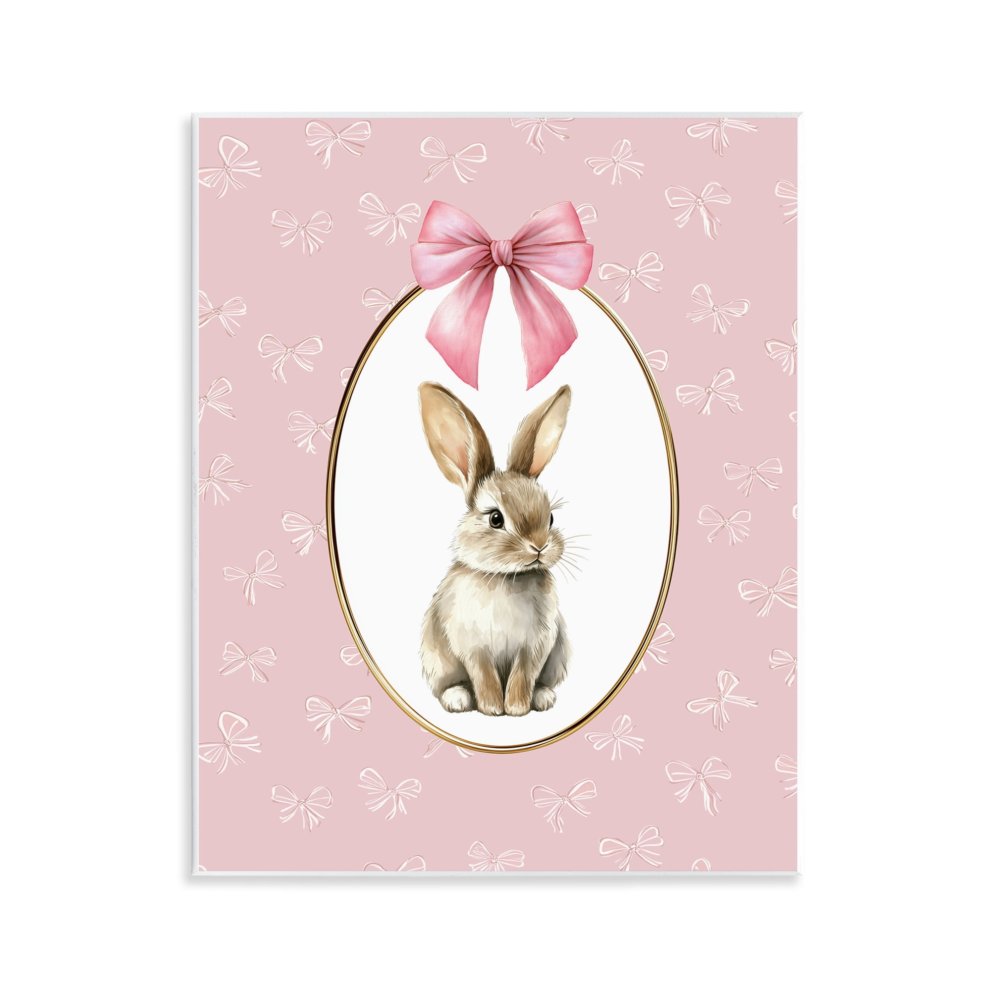 Stupell Industries Ribbon Border Bunny Wall Plaque Art, design by Christine Simpson Art