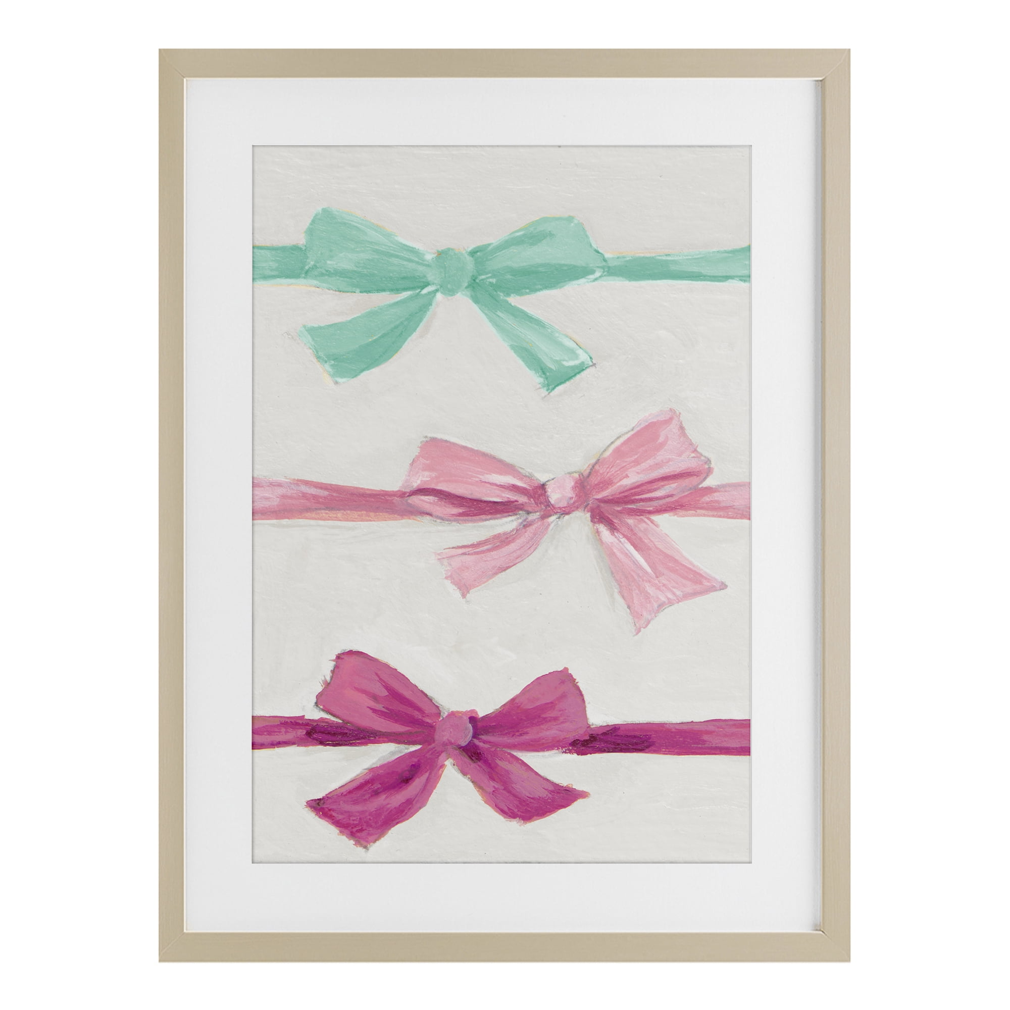 Stupell Industries Ribbon Bows Trio Birch Framed Print Under Glass, design by Lanie Loreth