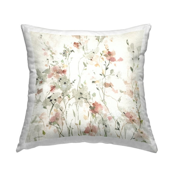 Stupell Industries Rice Paper Florals Decorative Printed Throw Pillow Design by Carol Robinson.