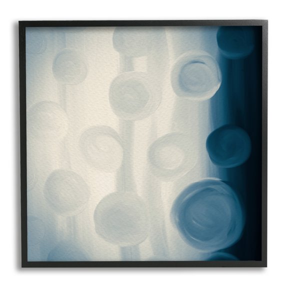 Stupell Industries Rich Blue Abstract Circles Modern Circles Design Framed Wall Art, 24 x 24, Design by Amy Brinkman
