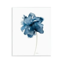 Stupell Industries Rich Blue Abstract Flower Floral Painting Unframed Art Print Wall Art, 11 x 14