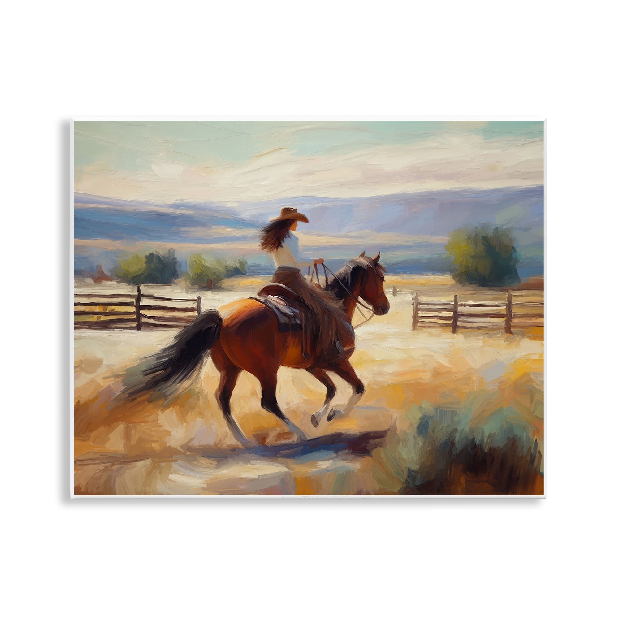 Stupell Industries Ride Like The Wind Landscape Painting Unframed Art Print Wall Art, 14 x 11