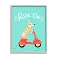 thumbnail image 1 of Stupell Industries Ride On Dog Motorbike Scooter Turquoise Background , 11 x 14, Design by Heather Strianese, 1 of 6
