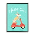 thumbnail image 1 of Stupell Industries Ride On Dog Motorbike Scooter Turquoise Background , 24 x 30, Design by Heather Strianese, 1 of 6