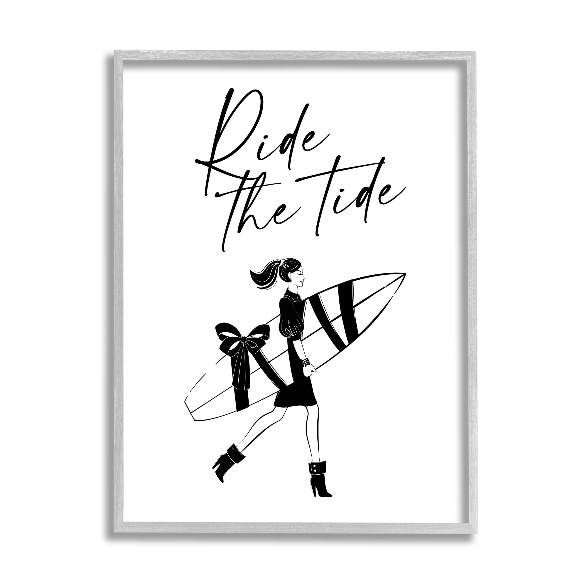 Stupell Industries Ride The Tide Surf Paddle Board Gift Illustration,11 x 14, Design by Martina Pavlova