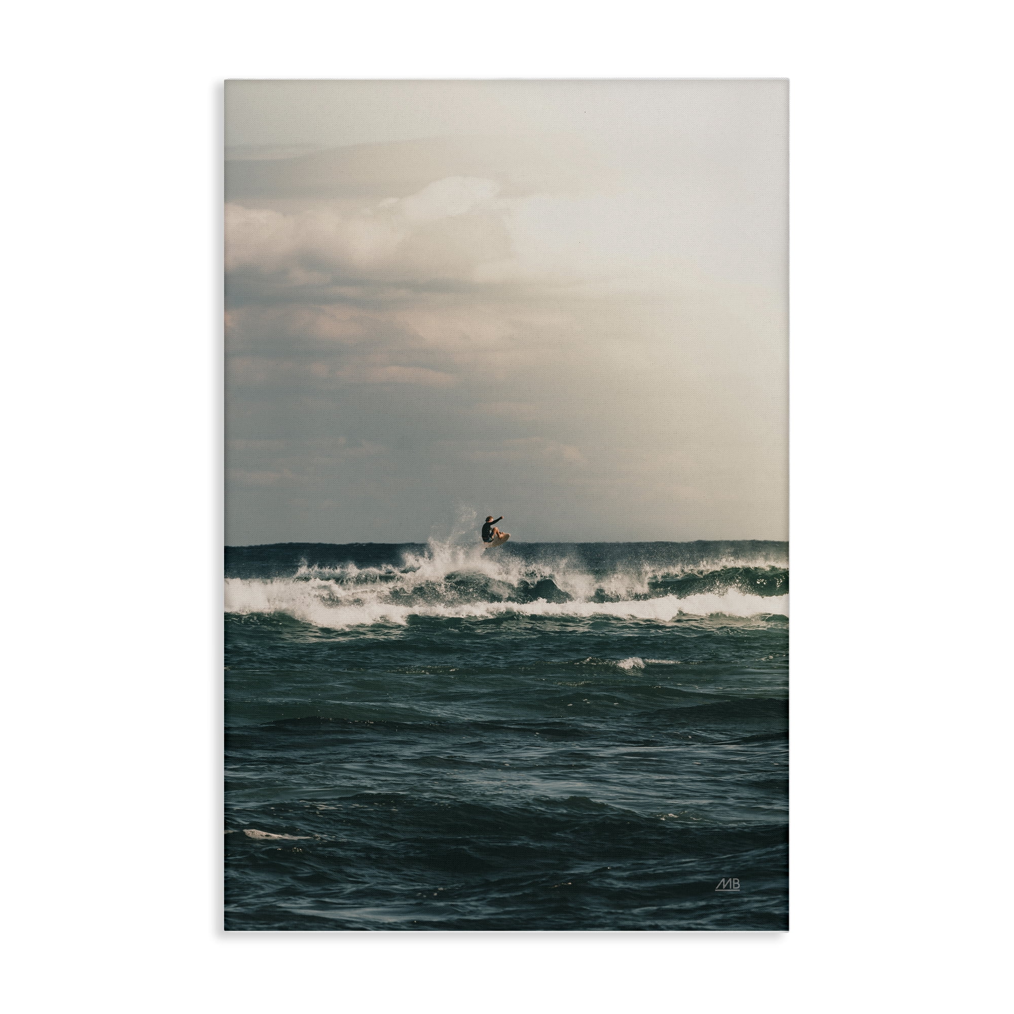 Stupell Industries Ride The Tide Surfer Nautical & Beach Photography Wrapped Canvas Art Print Wall Art, 20 x 30