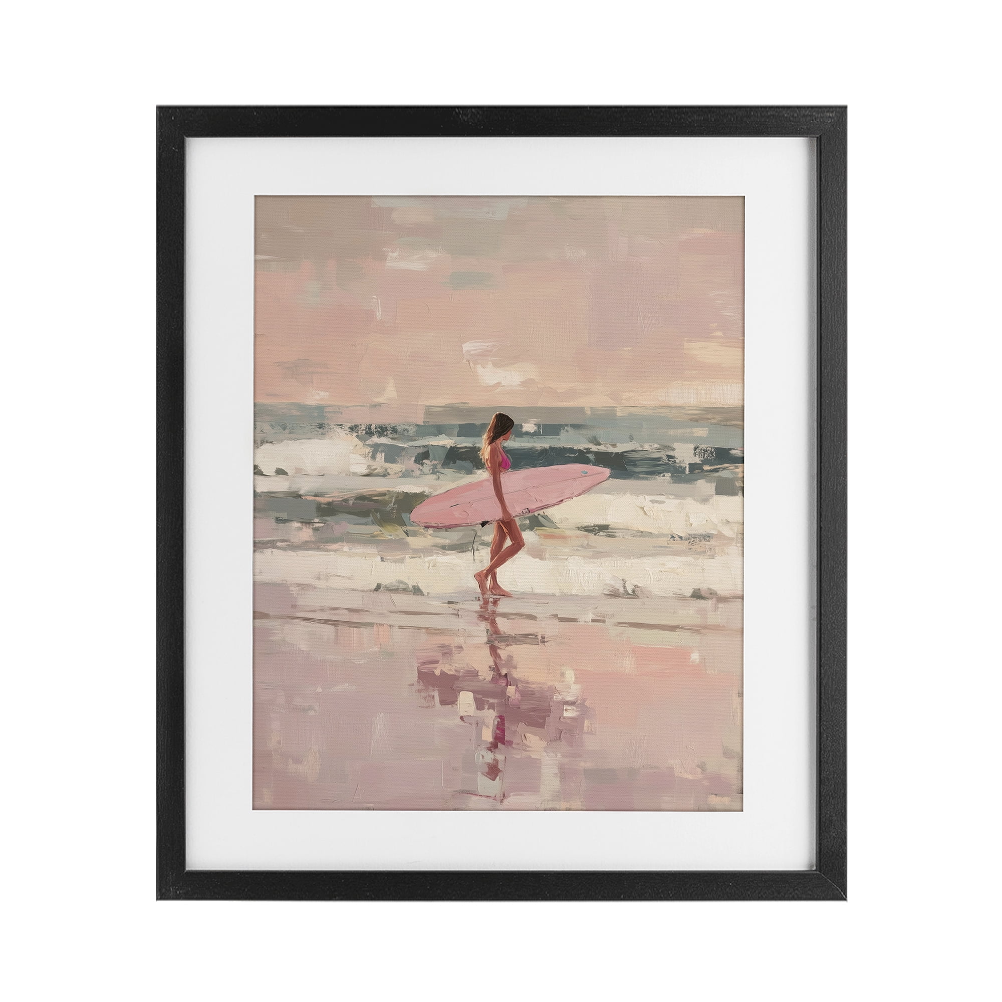 Stupell Industries Rider Of The Waves Black Framed Print Under Glass, design by Svetlana Aleynikova