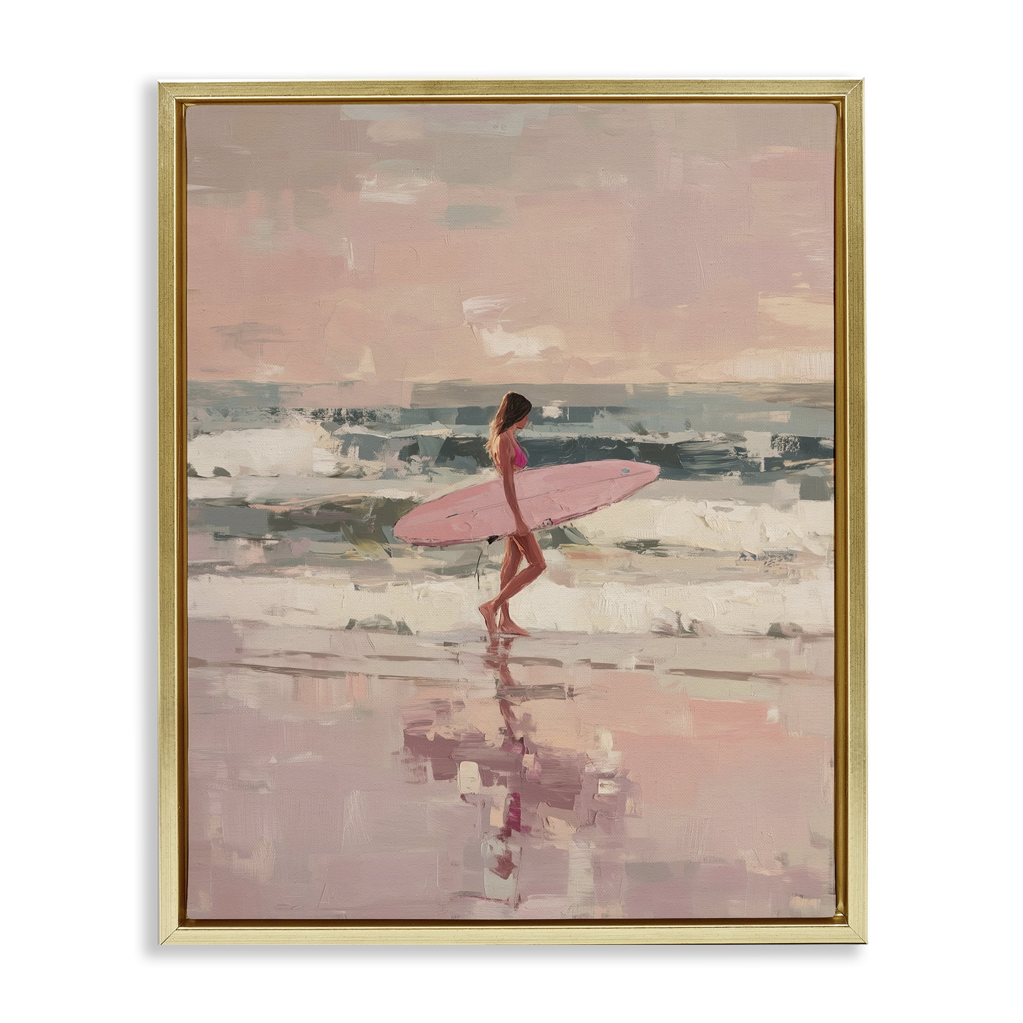 Stupell Industries Rider Of The Waves Gold Framed Floater Canvas Wall Art, design by Svetlana Aleynikova